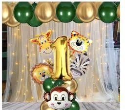 Birthday Party Decorations KIT - Happy Birthday Banner, Gold Crown Balloon  Gold and Black Latex Balloons, Perfect Party Supplies