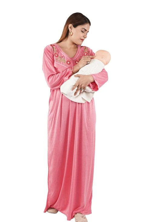  Rilo Baby Feeding Maternity Nighty With Both Side Chain  Nightdress