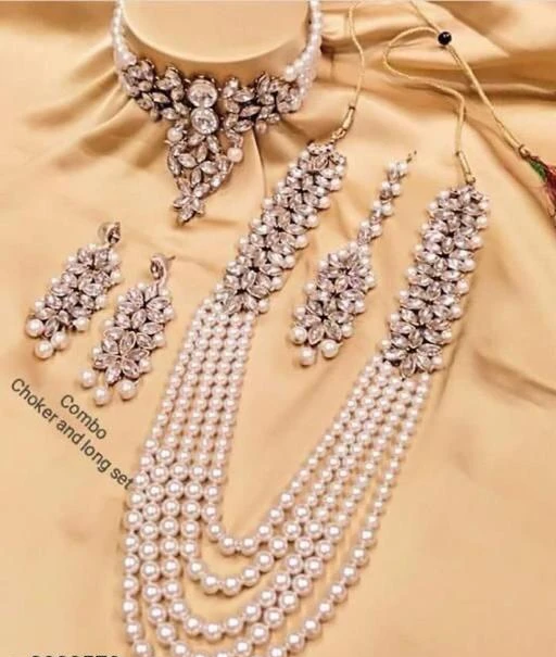 Checkout this latest Jewellery Set
Product Name: *Feminine Graceful Jewellery Sets*
Base Metal: Alloy
Plating: Gold Plated
Stone Type: Pearls
Type: Choker and Earrings
Net Quantity (N): 2 Necklaces (For J-Set)
It's a Pack of 1 Choker Necklace, 1 Long Necklace, 1 Mangtikka & 1 Pair of Earring.
Country of Origin: India
Easy Returns Available In Case Of Any Issue


SKU: 007&1No.Plastic
Supplier Name: LUCENTARTS JEWELLERY

Code: 683-22527644-999

Catalog Name: Feminine Graceful Jewellery Sets
CatalogID_4822798
M05-C11-SC1093