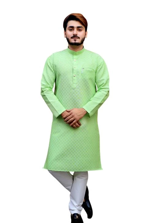 Checkout this latest Kurta Sets
Product Name: *Designer Men Kurta Sets*
Top Fabric: Cotton
Bottom Fabric: Cotton
Scarf Fabric: Cotton
Bottom Type: Straight Pajama
Stitch Type: Stitched
Sizes:
S (Top Length Size: 43 in, Bottom Waist Size: 39 in, Bottom Length Size: 41 in) 
M (Top Length Size: 43 in, Bottom Waist Size: 40 in, Bottom Length Size: 41 in) 
L (Top Length Size: 44 in, Bottom Waist Size: 42 in, Bottom Length Size: 41 in) 
XL (Top Length Size: 44 in, Bottom Waist Size: 43 in, Bottom Length Size: 41 in) 
XXL (Top Length Size: 45 in, Bottom Waist Size: 47 in, Bottom Length Size: 41 in) 
XXXL (Top Length Size: 46 in, Bottom Waist Size: 49 in, Bottom Length Size: 41 in) 
Country of Origin: India
Easy Returns Available In Case Of Any Issue


SKU: L_DOBBY_GREEN
Supplier Name: TIBRA COLLECTION

Code: 694-22602650-9941

Catalog Name: Elegant Men Kurta Sets
CatalogID_4845020
M06-C18-SC1201