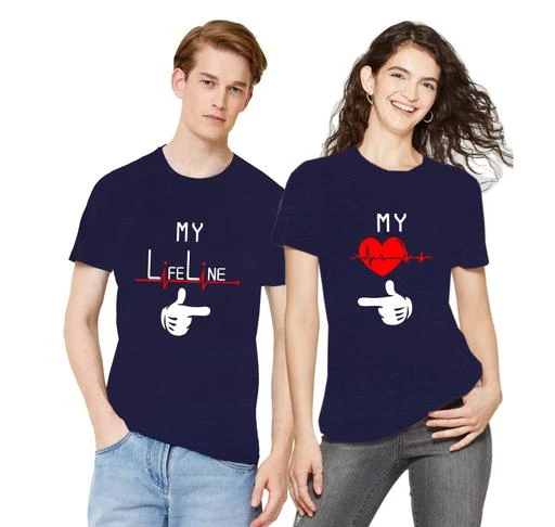 Checkout this latest Couple Tshirts
Product Name: *Classy Fabulous Couple Tshirts *
Fabric: Cotton
Pattern: Printed
Multipack: 2
Sizes: 
MEN - S/ WOMEN - S (Men Chest Size: 36 in, Men Length Size: 26 in, Women Bust Size: 36 in, Women Length Size: 26 in) 
MEN - L/ WOMEN - S (Men Chest Size: 36 in, Men Length Size: 26 in, Women Bust Size: 36 in, Women Length Size: 26 in) 
MEN - S/ WOMEN - M (Men Chest Size: 36 in, Men Length Size: 26 in, Women Bust Size: 38 in, Women Length Size: 27 in) 
MEN - M/ WOMEN - M (Men Chest Size: 38 in, Men Length Size: 27 in, Women Bust Size: 38 in, Women Length Size: 27 in) 
MEN - XL/ WOMEN - M (Men Chest Size: 42 in, Men Length Size: 29 in, Women Bust Size: 38 in, Women Length Size: 27 in) 
MEN - L/ WOMEN - L (Men Chest Size: 40 in, Men Length Size: 28 in, Women Bust Size: 40 in, Women Length Size: 28 in) 
MEN - XXL/ WOMEN - L (Men Chest Size: 44 in, Men Length Size: 30 in, Women Bust Size: 38 in, Women Length Size: 27 in) 
MEN - L/ WOMEN - XL (Men Chest Size: 38 in, Men Length Size: 27 in, Women Bust Size: 42 in, Women Length Size: 29 in) 
MEN - XL/ WOMEN - XL (Men Chest Size: 42 in, Men Length Size: 29 in, Women Bust Size: 42 in, Women Length Size: 29 in) 
MEN - XXL/ WOMEN - XL (Men Chest Size: 44 in, Men Length Size: 30 in, Women Bust Size: 42 in, Women Length Size: 29 in) 
MEN - M/ WOMEN - XXL (Men Chest Size: 36 in, Men Length Size: 26 in, Women Bust Size: 44 in, Women Length Size: 30 in) 
MEN - L/ WOMEN - XXL (Men Chest Size: 38 in, Men Length Size: 27 in, Women Bust Size: 44 in, Women Length Size: 30 in) 
MEN - XXL/ WOMEN - XXL (Men Chest Size: 44 in, Men Length Size: 30 in, Women Bust Size: 44 in, Women Length Size: 30 in) 
Country of Origin: India
Easy Returns Available In Case Of Any Issue


SKU: LIFE-LINE-blue-tshirts
Supplier Name: RS PRINT

Code: 805-22726376-9901

Catalog Name: Classy Fabulous Couple Tshirts
CatalogID_4880803
M00-C00-SC1940