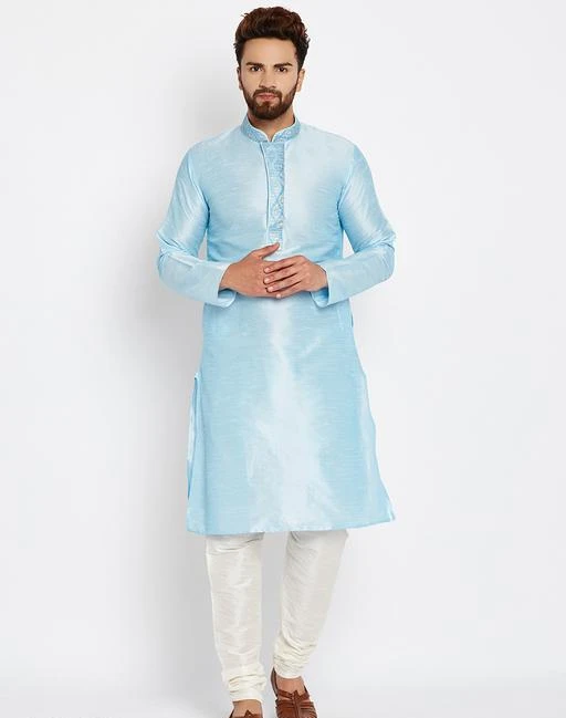 Checkout this latest Kurta Sets
Product Name: *Ethnic Fashionable Men's Trendy Kurta Set*
Fabric: Kurta - Silk Blend Pyjama - Silk Blend
Sleeves: Sleeves Are Included
Size: 38 in  40 in  42 in  44 in (Refer Size Chart For Details)
Length: Kurta - (Refer Size Chart)  Pyjama - (Refer Size Chart)
Type: Stitched
Description: It Has 1 Piece Of Men's Kurta With 1 Piece Of Pyjama 
Pattern : Kurta - Solid Pyjama - Solid
Country of Origin: India
Easy Returns Available In Case Of Any Issue



Catalog Name: Elegant Ethnic Fashionable Men's Trendy Kurtas Sets Vol 1
CatalogID_303505
C66-SC1201
Code: 3411-2277443-7623