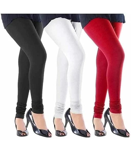  Womens Cotton Lycra Leggings Pack Of 3 / Fancy Latest Women  Leggings