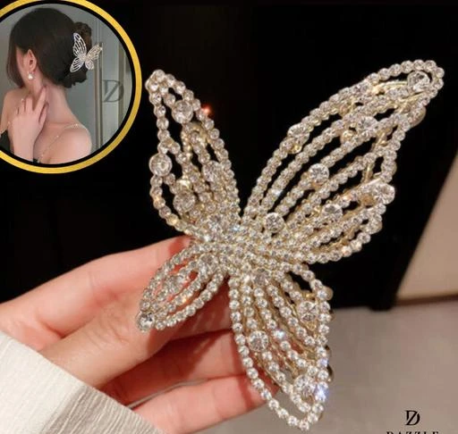 Bead  Rhinestone Butterfly Hair Clips  Butterfly hair accessories Hair  accessories Butterfly hair clip