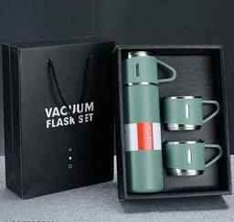 Vacuum Flask Set with 3 Stainless Steel Cups Combo - 500ml - Keeps