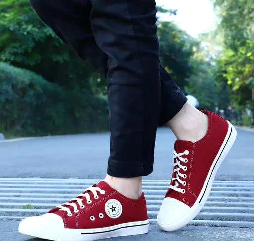 Mens red sale canvas sneakers