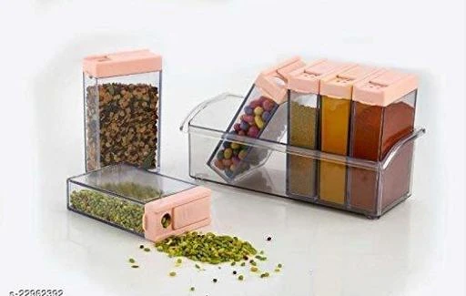 Checkout this latest Spice Racks_500
Product Name: * Essential Spice Racks*
Material: Plastic
Pack: Pack of 1
Length: 10.5 cm
Breadth: 5 cm
Height: 10 cm
Spice Jars Dispenser Masala Rack Easy Flow Storage Crystal Seasoning Box. Dispense all kinds of spices, seasonings, powders, and other ingredients and have a uniformly classic set of ingredients in your pantry or kitchen. Spice Jar 6 Pcs Set, Cereal Dispenser Easy Flow Storage, Idle For Kitchen- Storage Box Container
Country of Origin: India
Easy Returns Available In Case Of Any Issue


SKU: spicerack small
Supplier Name: WIREMON

Code: 842-22962392-993

Catalog Name: Essential Spice Racks
CatalogID_4940096
M08-C23-SC1642