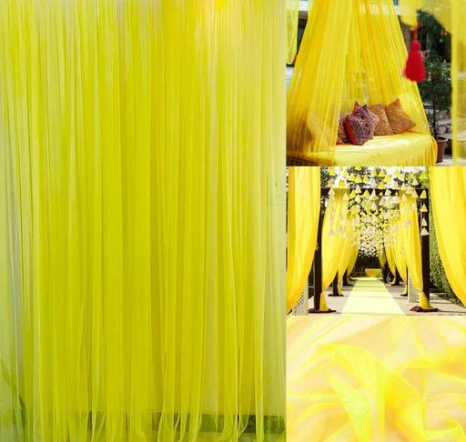  Collectivemed Yellow Backdrop Cloth For Haldi Decoration Pack Of  2