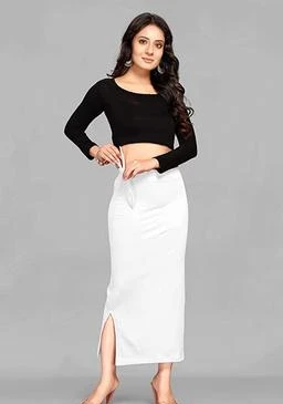 Women Dark Grey Lycra Petticoat Fishcut Saree Shapewear Long Underskirt  Ladies
