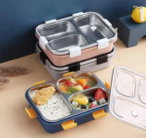 Home Puff Stainless Steel Insulated Lunch Box for School & Office,Free  Spoon,Airtight Leak-Proof,Unbreakable Lid,Snacks Tiffin Box for Kids, Light