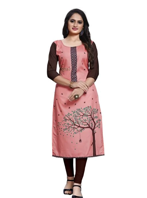 Checkout this latest Kurtis
Product Name: *Sensational Crepe Kurtis*
Fabric: Crepe
Sleeve Length: Three-Quarter Sleeves
Pattern: Printed
Combo of: Single
Sizes:
S (Bust Size: 18 in, Size Length: 44 in) 
M (Bust Size: 19 in, Size Length: 44 in) 
L (Bust Size: 20 in, Size Length: 44 in) 
XL (Bust Size: 21 in, Size Length: 44 in) 
XXL (Bust Size: 22 in, Size Length: 44 in) 
This latest fashionable stylish kurta by SIYA FASHION is made up of American crepe and comes in an attractive multicolor. Crafted From Crepe, it will keep you Comfortable For A Casual Look and will be soft against your skin. Trendy kurta comes in Bright and vibrant colors, Fabulous Print that will give you a chic look. One can pair it up with jeggings, leggings or palazzo. It can be gifted to your loved ones on various occasion and festival.
Country of Origin: India
Easy Returns Available In Case Of Any Issue


SKU: Jadvu-1006
Supplier Name: siya enterprise mart

Code: 042-23253495-9921

Catalog Name: Sensational Crepe Kurtis
CatalogID_5062139
M03-C03-SC1001