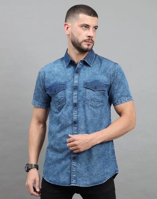 4xl sales denim shirts