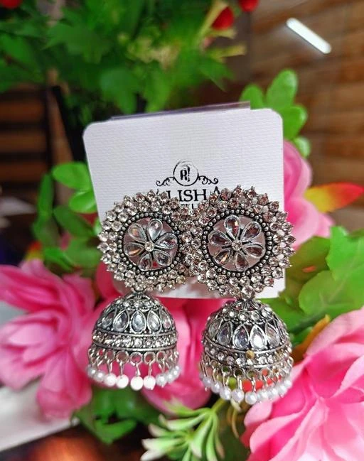 Buy Beautiful Kundan Chand Bali Jhumka Earrings Gold Plated Online in India   Etsy