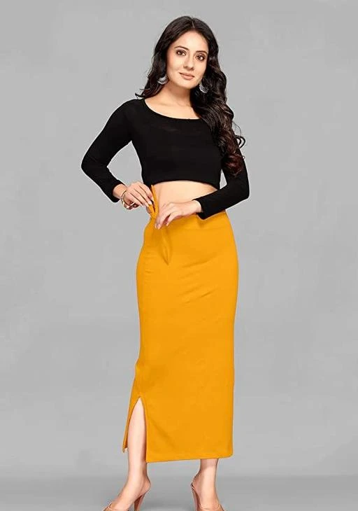 Mustard Yellow Petticoat for Women Saree Shapewear Fishcut Saree