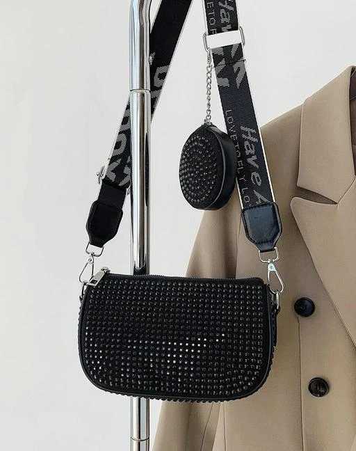 Buy DNE Stylish Trending Handmade Embroidered Fold over Sling Bag for Women  Black at Amazonin