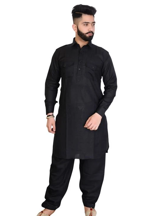 Checkout this latest Kurta Sets
Product Name: *Modern Men Kurta Sets*
Top Fabric: Cotton Blend
Bottom Fabric: Cotton Blend
Scarf Fabric: No Scarf
Sleeve Length: Long Sleeves
Bottom Type: Straight Pajama
Stitch Type: Stitched
Pattern: Solid
Sizes:
M, L, XL (Top Length Size: 40 in, Bottom Waist Size: 58 in, Bottom Length Size: 41 in) 
XXL, XXXL
?The Pathani dress has full sleeves with cuffs, a short button placket on the chest area which further has two patch pockets on either side of it., ?Pathani Suit Product Size Guidance:-  ? Sizes for this style are slightly on a LARGER side when compared to SHIRT sizes. So do check out the 'CHEST' size measurement in point B and order the size best suited to you.
        ? Kurta's actual chest measurement is 5-6 inches more i.e. for 5-6 Sizes we offer: M (36), L (38), XL(40), XXL (42), XXXL (44) & XXXXL (46) actual product chest will be M - 42 ; L - 44 ; XL - 46 ; XXL - 48 ; XXXL - 50 & XXXXL - 52 inches respectively. ? Fabric: Cotton Ruby; Sleeves: Full; Neck: Collar; Fit: Regular/Comfort, ? Product colour may slightly vary due to photographic lighting sources or your monitor settings. 
Country of Origin: India
Easy Returns Available In Case Of Any Issue


SKU: PP4500I22
Supplier Name: ILUKA ENTERPRISES

Code: 748-23945213-0081

Catalog Name: Modern Men Kurta Sets
CatalogID_5241462
M06-C18-SC1201