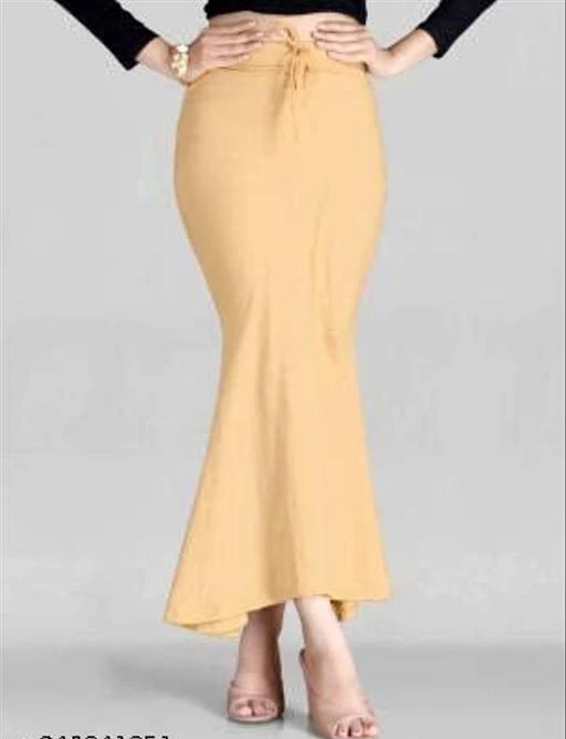 Silhouette Saree Shapewear, Beige Women's Cotton Lycra Saree Shapewear  Petticoat 
