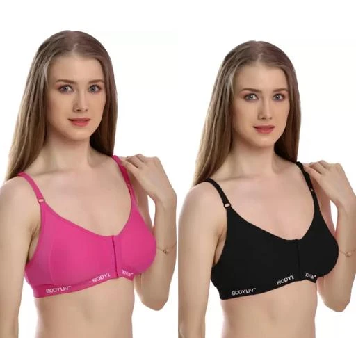  Adorex Women Non Paded Full Covrage Front Hook Bra Pack Of 2 /
