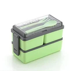 Microwave Safe Office Two Compartment Lunch Box Set Safety Lock Airtight  Tiffin