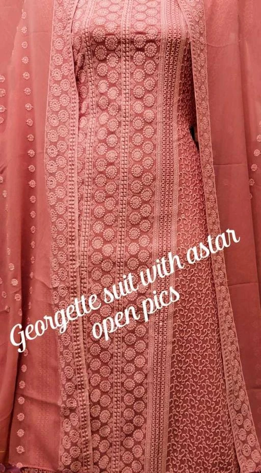 Chikankari georgette deals dress material