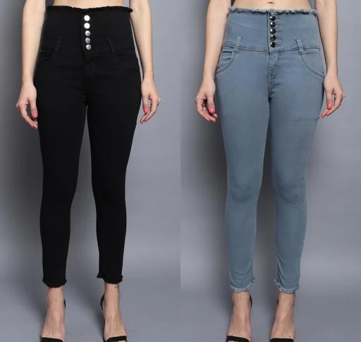 Combo Of 2 High Waist Denim Jeggings