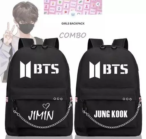  Combo Jimin Jung Kook Printed Bts Bag Baby School Bag College  Bags