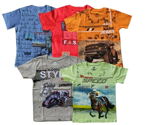 Checkout this latest Tshirts & Polos
Product Name: *Tinkle Stylish Boys Tshirts*
Fabric: Cotton
Sleeve Length: Short Sleeves
Pattern: Printed
Sizes: 
12-13 Years (Chest Size: 34 in, Length Size: 24 in) 
KGB presents printed round neck t shirts for boys. Made from 100 % super combed cotton which feels smooth on skin. This fine cotton is spin into yarn using the compact spining technology which reduces the hairiness of the spun yarn. This gives smooth feeling of the t shirt without using harsh chemicals. Dyed using the modern softflow technology with high quality dye materials ensures color stays for longer time even after repeated washes. Fit is designed by very well experienced professionals using various techniques like piston sleeves, width to height ratio and customer feedback analysis. Stitched using machines imported from Japan with more stitches per inch which gives the t shirt premium look. Prints are designed in modern studio and printed using latest screen printing technology. Can be worn as casualwear and partywear.
Country of Origin: India
Easy Returns Available In Case Of Any Issue


SKU: yw_aop_5_19_28_29_40
Supplier Name: KGB APPARELS

Code: 0001-24727124-9992

Catalog Name: Tinkle Stylish Boys Tshirts
CatalogID_5459665
M10-C32-SC1173