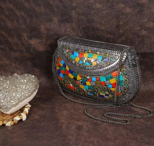 Black Beaded Clutch Purse, Party Beaded Clutch Purse, Crossbody Bag