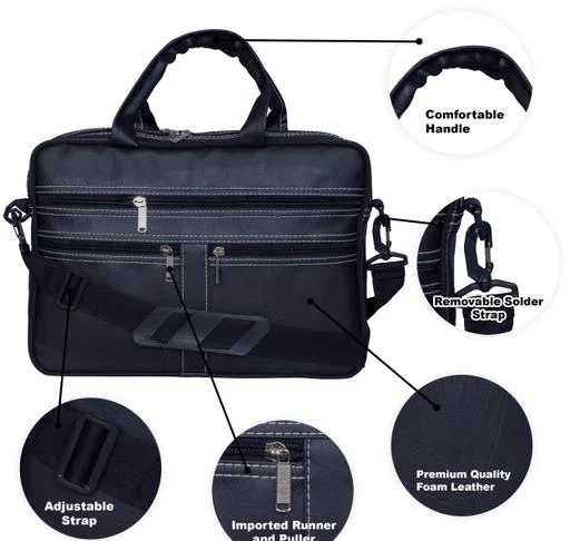 Mens Three Pocket Luxury Small Leather Flight Bag Black  4551  Mens  Leather Bags