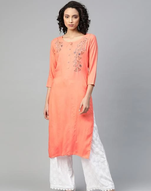Checkout this latest Kurtis
Product Name: *Attractive women kurtis*
Fabric: Rayon
Sleeve Length: Three-Quarter Sleeves
Pattern: Embroidered
Combo of: Single
Sizes:
L (Bust Size: 40 in, Size Length: 46 in) 
This kurta is  Orange Colour  Rayon Fabric Round Neck Neck Solid With Solid.An amazing range of Women Kurtis in soft and solid colors that looks perfect for regular wear. With beautiful designs and patterns, these apparels are very stylish and comfortable too. This Kurta from the house of JC4U ensures breathability and super comfort. This attractive Kurtawill surely fetch you compliments for your rich sense of style.
Country of Origin: India
Easy Returns Available In Case Of Any Issue


SKU: JST-781-ORANGE 
Supplier Name: Shim Kurtis0

Code: 124-24889062-9991

Catalog Name: Aishani Fabulous Kurtis
CatalogID_5510367
M03-C03-SC1001