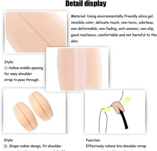 Bra Strap Cushions Holder,Silicone Non-Slip Pliable Shoulder Protectors Pads  Bra Cushions Pads 4 Pairs 