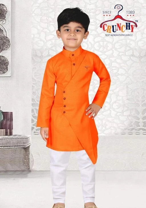 Checkout this latest Kurta Sets
Product Name: *Tinkle Funky Kids Boys Kurta Sets*
Top Fabric: Cotton
Bottom Fabric: Cotton
Waistcoat Fabric: Cotton
Sleeve Length: Long Sleeves
Bottom Type: pyjamas
Top Pattern: Solid
Net Quantity (N): 1
This boys kurta payjama FOM CRUNCHY  comprises long kurta above knee with salwar. These kids cloths are light in weight and presented to patrons in different sizes. You can team this kids boys party wear set with a pair of shoes to complete your adorable son an attractive and traditional look.
Sizes: 
12-18 Months, 18-24 Months, 1-2 Years, 2-3 Years, 3-4 Years, 4-5 Years, 5-6 Years, 6-7 Years, 7-8 Years, 8-9 Years, 9-10 Years, 10-11 Years
Country of Origin: india
Easy Returns Available In Case Of Any Issue


SKU: 109018459
Supplier Name: crunchy

Code: 484-25010199-9911

Catalog Name: Tinkle Funky Kids Boys Kurta Sets
CatalogID_5558092
M10-C32-SC1170