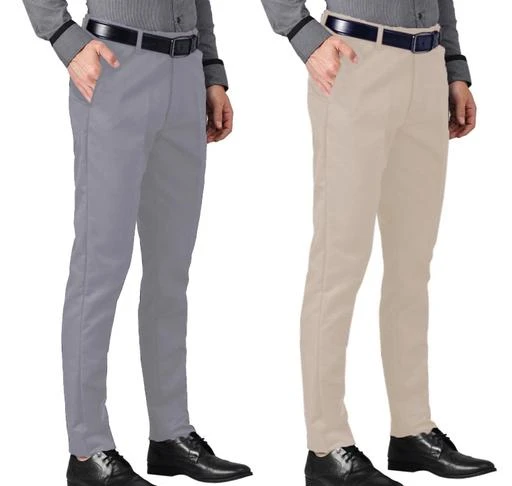  Ks Fashion Men Solid Grey Trousers / Ks Fashion Men Trousers