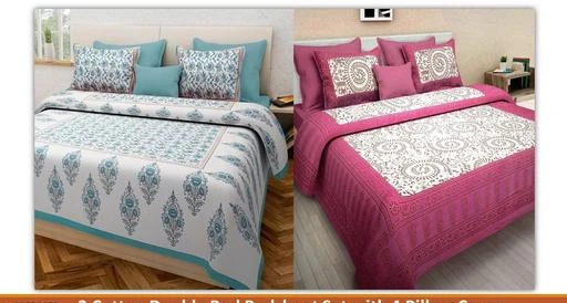 Checkout this latest Bedsheets_1000-1500
Product Name: *Elite Fancy Bedsheets*
Fabric: Cotton
No. Of Pillow Covers: 4
Thread Count: 160
Multipack: Pack Of 2
Sizes:
Queen (Length Size: 93 in, Width Size: 83 in, Pillow Length Size: 27 in, Pillow Width Size: 17 in) 
Double Bed Bedsheet Combo 2 Jaipuri Cotton Bedsheet with 4 Pillow Cover
Country of Origin: India
Easy Returns Available In Case Of Any Issue


SKU: HF-Combo-134-Three_Color_Jaal-C_Green+117-Aadimanav-Pink 
Supplier Name: Hema Fabrics

Code: 896-25096065-9981

Catalog Name: Elite Fancy Bedsheets
CatalogID_5584380
M08-C24-SC1101
