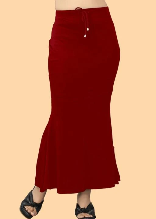 Fishcut Petticoat Women Long Skirts Red Color Cotton Lycra Saree