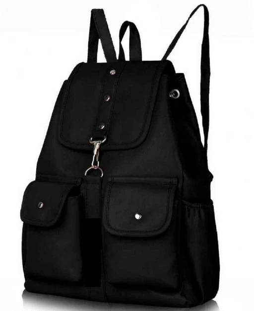 Checkout this latest Backpacks
Product Name: *SAHAL FASHION Attractive Women's Black Backpacks*
Material: PU
No. of Compartments: 1
Pattern: Solid
Net Quantity (N): 1
Sizes:
Free Size (Length Size: 13.5 in, Width Size: 10 in) 
High Quality Shiny PU Leather, Strong Stitching Slim interior compartment with inner zip pocket and a magnetic snap button closure colored sling With this must-have synthetic leather by your side, show the world that you have a style all your own. The flat design is compact and lightweight, while still having plenty of space in which to store your cell phone, wallet, cosmetics, and other important essentials. Suitable for any occasion with casual and simple design like business, working, traveling, party, etc. Perfect gift choice. 
Country of Origin: India
Easy Returns Available In Case Of Any Issue


SKU: SAHAL_1002 BLACK
Supplier Name: SAHAL FASHION BAG

Code: 803-25117824-9991

Catalog Name: SAHAL Elegant Stylish Women Backpacks
CatalogID_5593169
M09-C27-SC5081