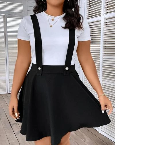 Black skater skirt with suspenders hotsell