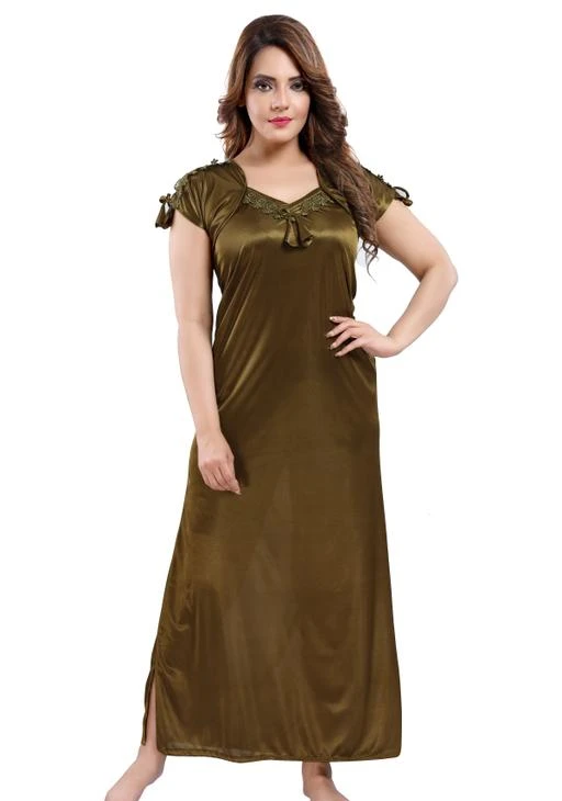 Checkout this latest Nightdress
Product Name: *Aradhya Adorable Women Nightdresses*
Fabric: Satin
Sleeve Length: Short Sleeves
Pattern: Solid
Sizes:
Free Size (Bust Size: 38 in, Length Size: 54 in) 
Country of Origin: India
Easy Returns Available In Case Of Any Issue


SKU: LTC0390-C Dark Green
Supplier Name: CANBY

Code: 352-25133899-996

Catalog Name: Trendy Alluring Women Nightdresses/ Night Gowns
CatalogID_5597957
M04-C10-SC1044