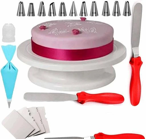 Checkout this latest Other Kitchen Tools_500-1000
Product Name: *Plastic Cake Turntable, Steel Icing Spatula 3 Pieces Set, 12 Piece Cake Decorating Set, Side Scraper for Cake, Multicolour*
Product Name: Plastic Cake Turntable, Steel Icing Spatula 3 Pieces Set, 12 Piece Cake Decorating Set, Side Scraper for Cake, Multicolour
Brand Name: Trendi
Material: Plastic
Multipack: Multipack(as per image)
Product Breadth: 5 cm
Product Length: 10 cm
Product Height: 10 cm
Product Type: Cake Decoration
Capacity: 1 
Plastic Cake Turntable, Steel Icing Spatula 3 Pieces Set, 12 Piece Cake Decorating Set, Side Scraper for Cake, Multicolour Enjoy it
Country of Origin: India
Easy Returns Available In Case Of Any Issue


SKU: Plastic Cake Turntable, Steel Icing Spatula 3 Pieces Set, 12 Piece Cake Decorating Set, Side Scraper
Supplier Name: SADGURU KITCHEN

Code: 183-25288700-994

Catalog Name: Trendi Everyday Others Cake Decoration Kitchen Tools
CatalogID_5651659
M08-C23-SC1434