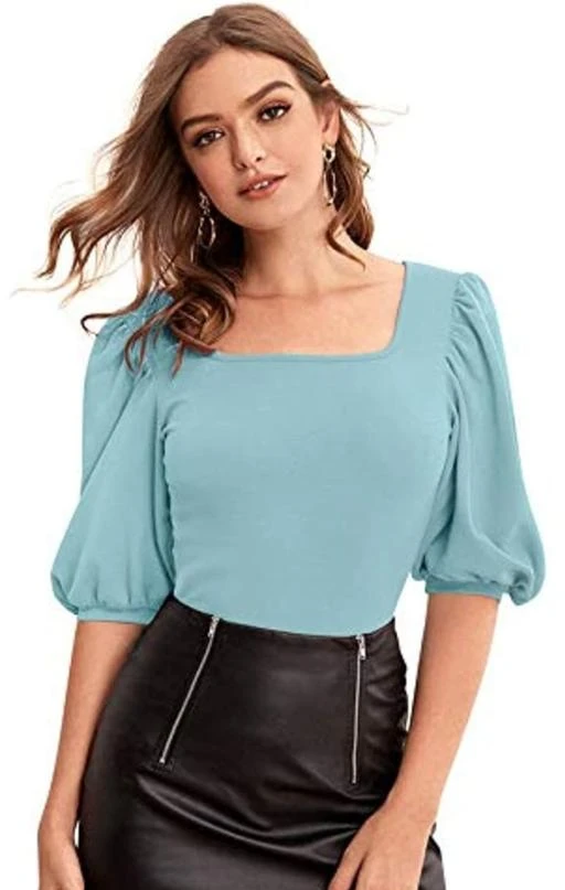 Checkout this latest Tops & Tunics
Product Name: *Square Neck Cuffed 3/4th Sleeves Stylish Women's Hosiery Pista Top (23