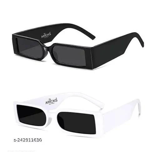 SKYLEXO Latest MC Stan Sunglasses For Men & Women Combo White+