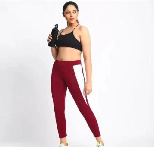 KGN HUB Gym wear Leggings Ankle Length Free Size Workout Trousers, Stretchable Striped Jeggings