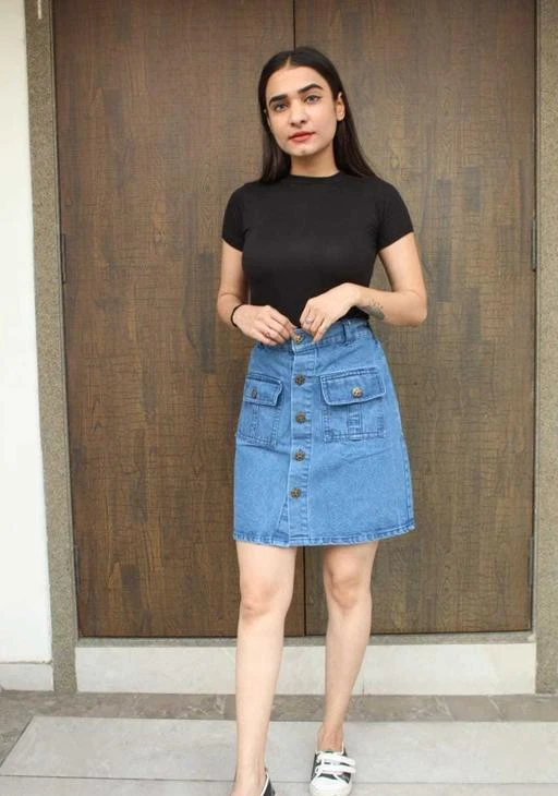 size 30 denim skirt