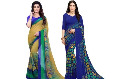 Checkout this latest Sarees
Product Name: *Attractive Georgette Saree combo (Pack of 2)*
Saree Fabric: Georgette
Blouse: Separate Blouse Piece
Blouse Fabric: Georgette
Pattern: Printed
Blouse Pattern: Printed
Net Quantity (N): Pack of 2
Sizes: 
Free Size (Saree Length Size: 5.2 m, Blouse Length Size: 0.8 m) 
Country of Origin: India
Easy Returns Available In Case Of Any Issue


SKU: son_COMBO_1341_1630_1
Supplier Name: Guddo Sarees

Code: 075-25551419-9921

Catalog Name: Alisha Pretty Sarees
CatalogID_5741760
M03-C02-SC1004
.