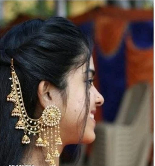  - Allure Gold Plated Bahubali Long Chain Jhumka Earrings For Women  /