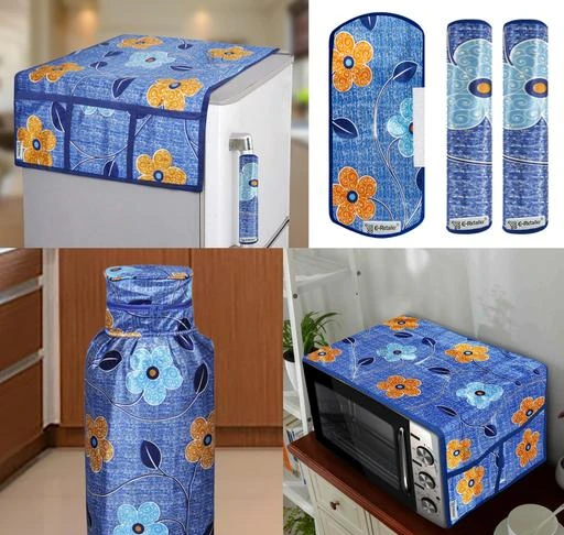 E-Retailer Exclusive 3-Layered Polyester Combo Set of Appliances Cover (1  Pc. of Fridge Top