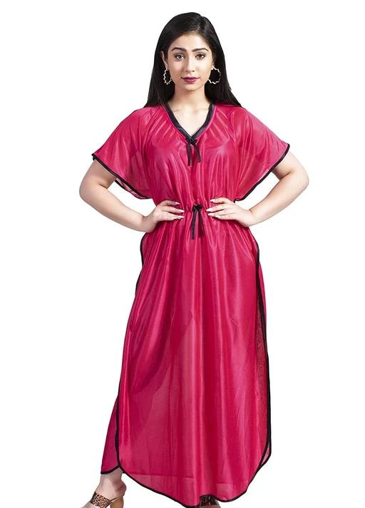 Checkout this latest Nightdress
Product Name: *Divine Adorable Women Nightdresses*
Fabric: Silk
Sleeve Length: Short Sleeves
Pattern: Solid
Net Quantity (N): 1
Sizes:
Free Size (Bust Size: 42 in) 
Country of Origin: India
Easy Returns Available In Case Of Any Issue


SKU: kaftan plain rani
Supplier Name: G4Girl

Code: 352-25783876-999

Catalog Name: Divine Adorable Women Nightdresses
CatalogID_5821113
M04-C10-SC1044