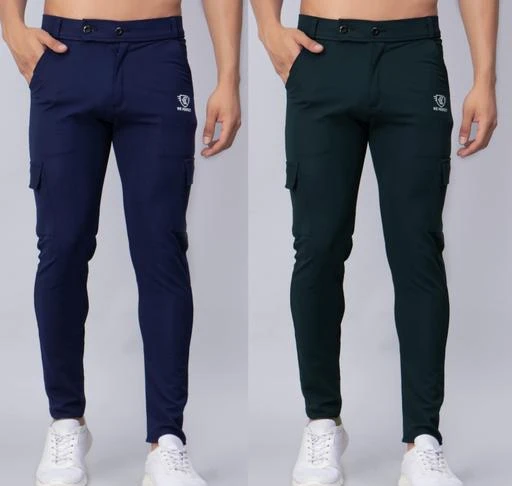 tbase Blue Night Solid Cargo Pant for Men Online India