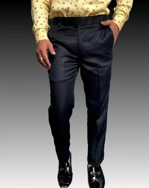 MEN Bottom Wear Formal Trousers  Xxllent Formal Black Trousers