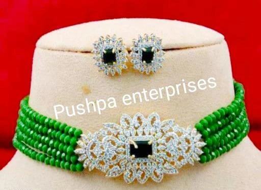 Checkout this latest Jewellery Set
Product Name: *Allure Glittering Jewellery Sets*
Base Metal: Brass
Plating: Gold Plated
Stone Type: Cubic Zirconia/American Diamond
Type: Choker and Earrings
Multipack: 1
Country of Origin: India
Easy Returns Available In Case Of Any Issue


SKU: Green lambi chick
Supplier Name: PUSHPA ENTERPRISES

Code: 033-26019118-524

Catalog Name: Feminine Chunky Jewellery Sets
CatalogID_5892600
M05-C11-SC1093
.
